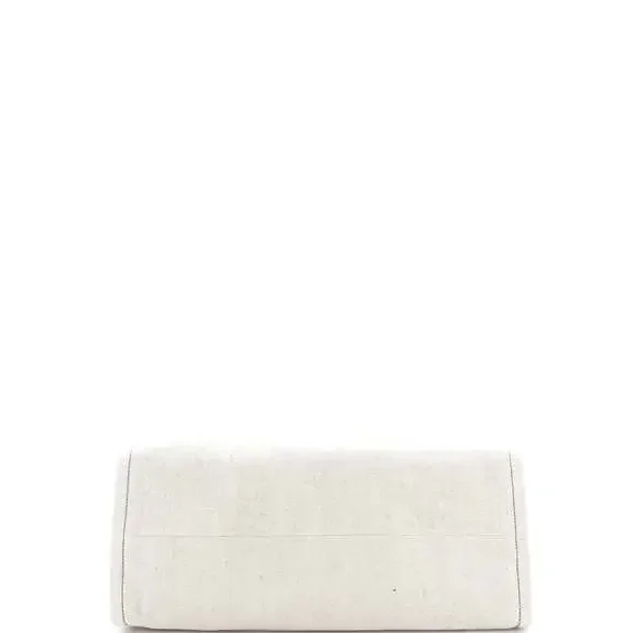 Prada Logo Tote Linen Blend Large #223418P23B - Picture 4 of 8